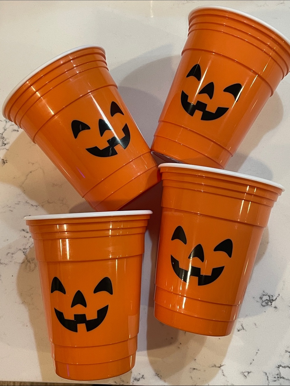 Halloween Jack-O'-Lantern Heavyweight Orange Party Cups - (not disposable)